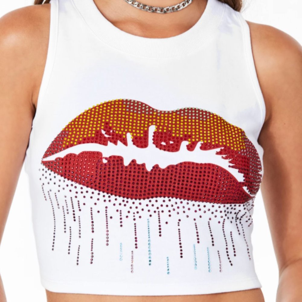 LF Millau White Bedazzled Tank Size Medium
